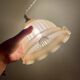 Vintage pink frosted glass lampshade pendant light
