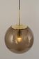 Large smoked glass ball pendant by Limburg in brass, Germany, 1970s.