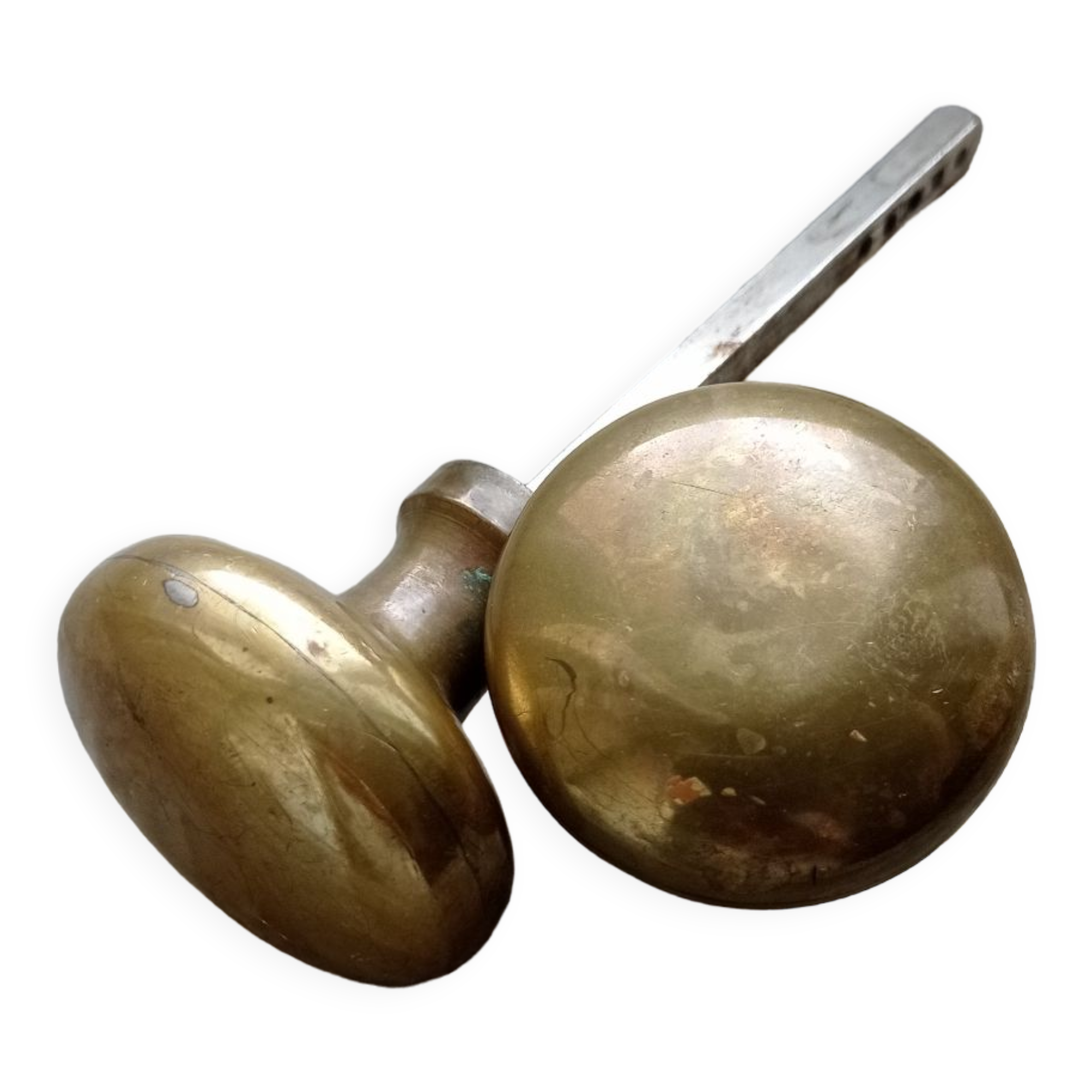 Round brass handles