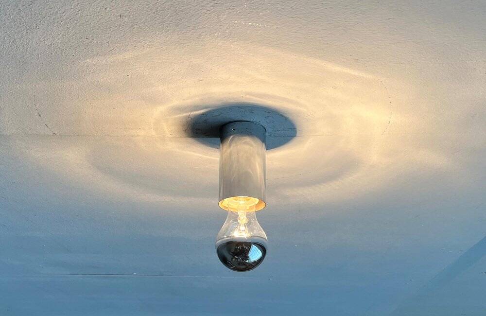 Vintage minimalist wall lamps or ceiling lights from the German space age by Rzb, set of 4.