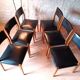 6 chaises scandinave teck et skaï vintage 1960