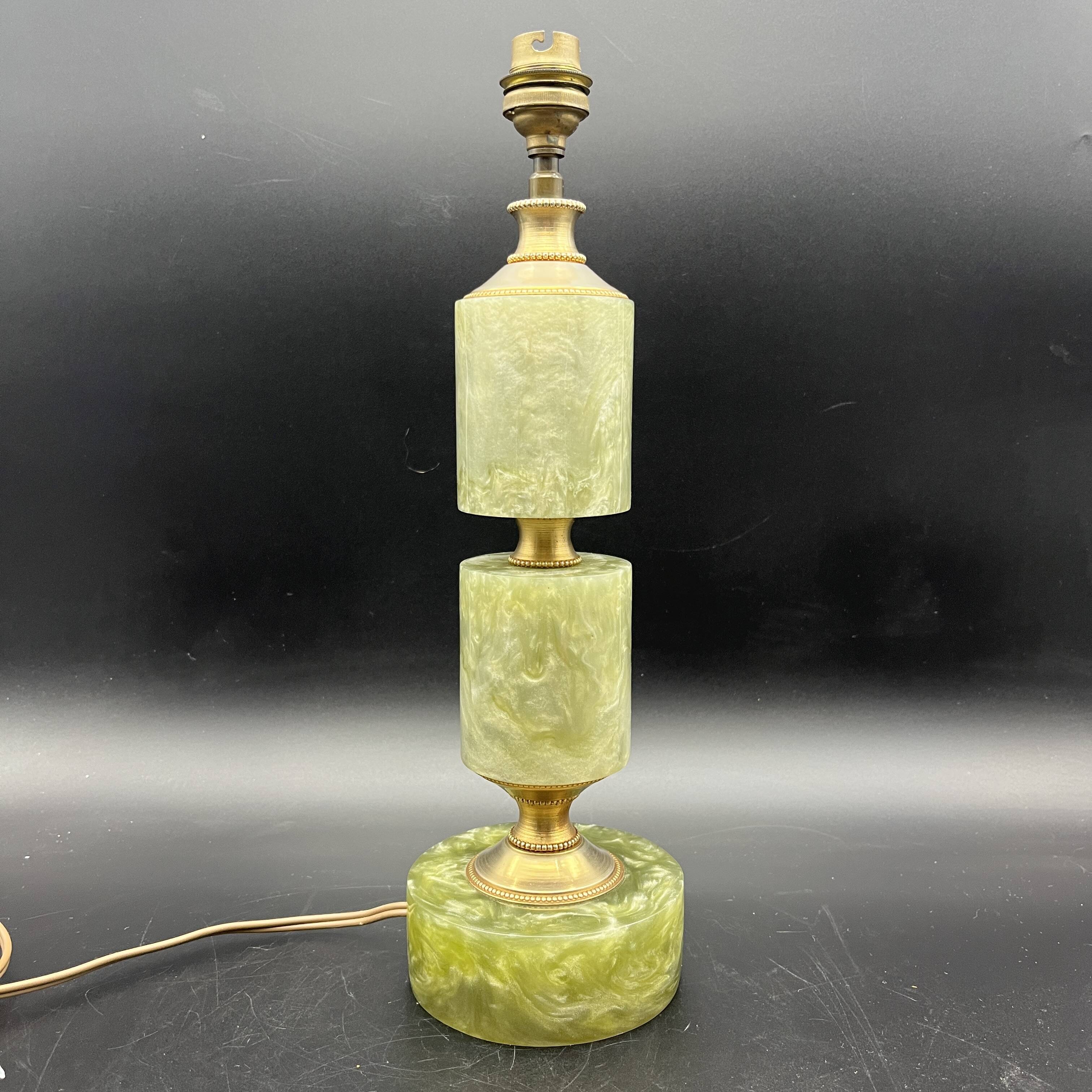 Old vintage pearly plastic lamp base