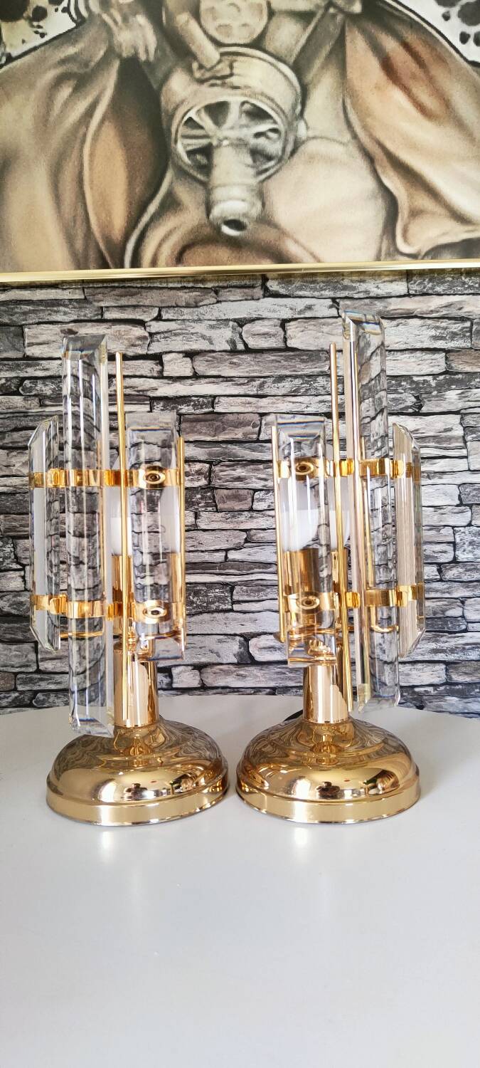 Paire de lampe venini made in italy 1990