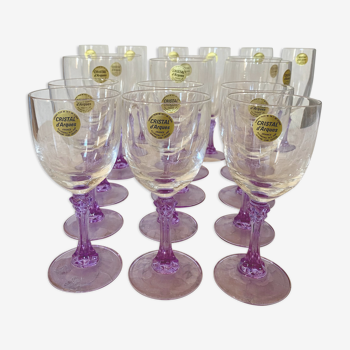 18 crystal glasses vintage Lilac series