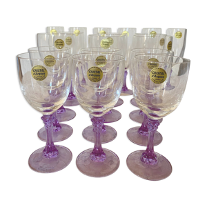 18 verres en cristal série Lilas