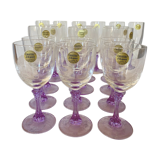 18 vintage Lilac series crystal glasses