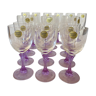18 verres en cristal série Lilas vintage