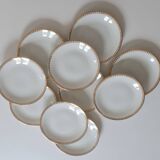 Set of 10 porcelain dessert plates