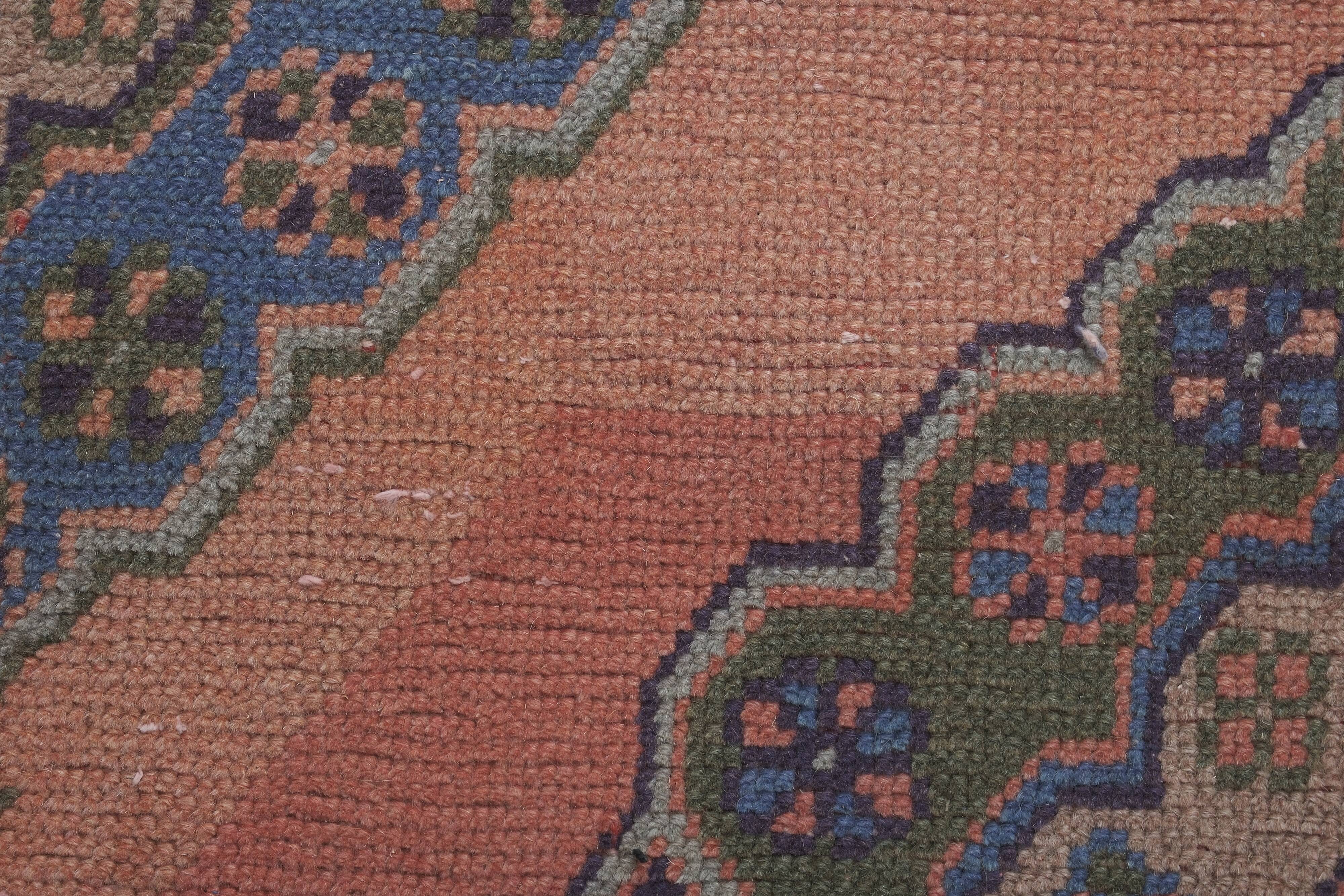 Vintage Turkish Oushak Rug Handwoven 86x482 cm