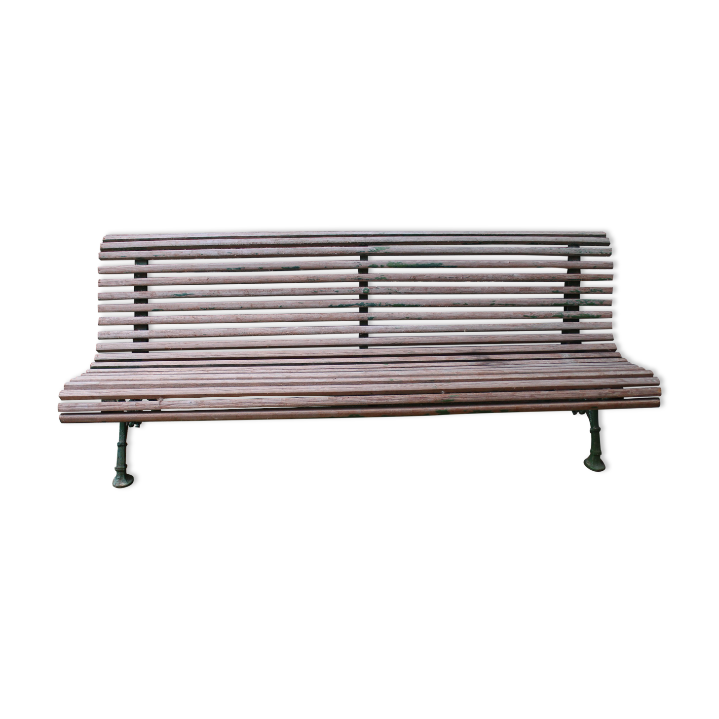 Old bench cast iron base and wooden slats