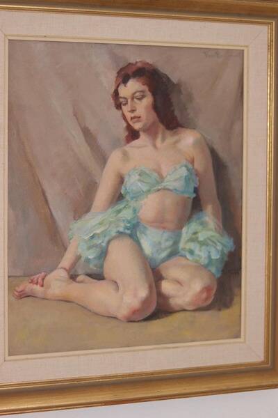 Huile sur toile originale française – « Portrait de femme » par Philippe de Rougemont – vintage et encadrée – 72,5 × 64 cm (28,5" × 25,2")