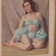 Original French oil on canvas – “Woman Portrait” by Philippe de Rougemont – vintage & framed – 72.5 × 64 cm (28.5" × 25.2")