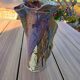 Vintage sculptural stoneware vase 25 cm brutalist signed