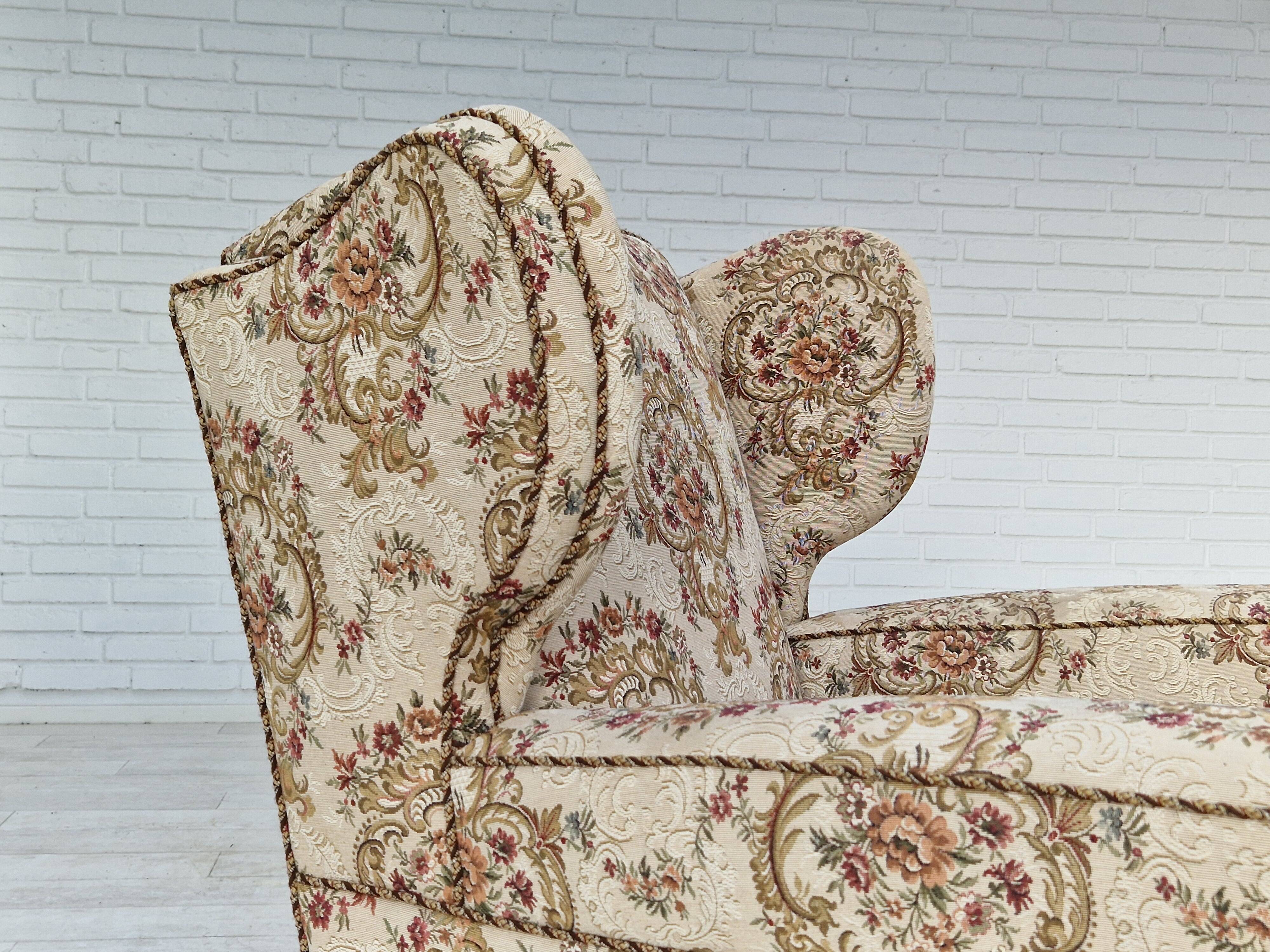 Fauteuil relax danois en tissu années 1950