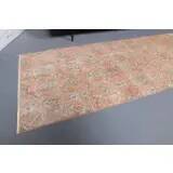 Vintage Turkish Oushak Handmade Wool Cotton Orange Runner 70x318