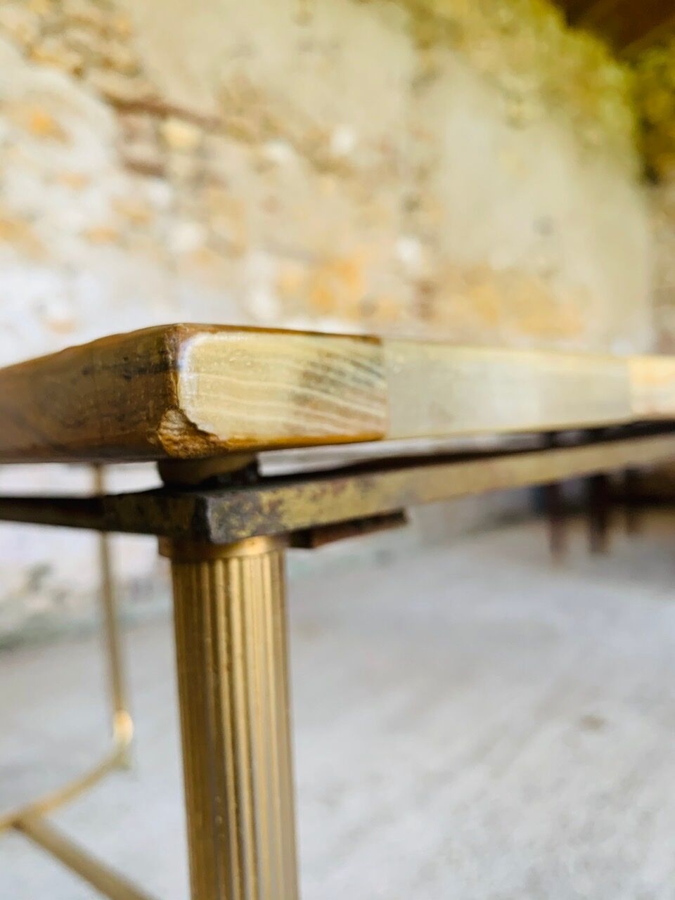 Vintage coffee table in marble and onyx circa 60/70