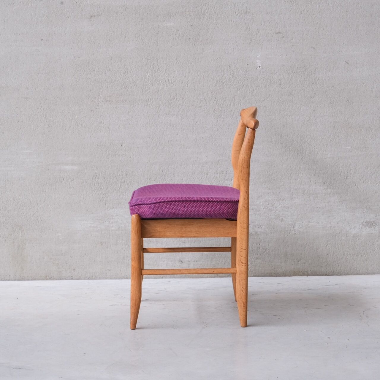 Guillerme et chambron oak 'fumay' mid-century dining chairs