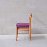 Guillerme et chambron oak 'fumay' mid-century dining chairs