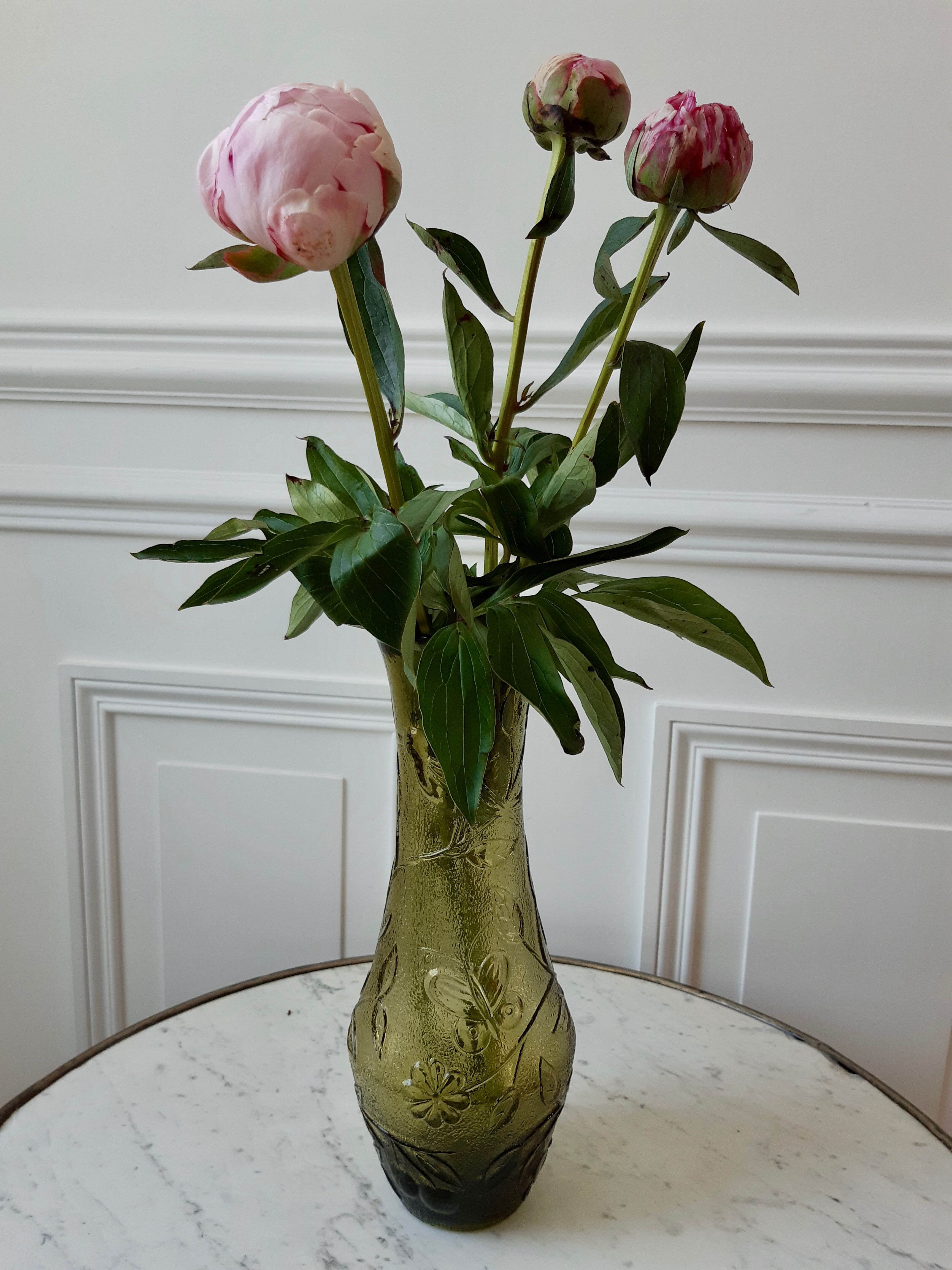 Vase vert fabrication italienne années 70