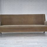 Canapé danois 4 places en velours vert clair, années 1960