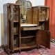 Art Deco buffet in mahogany, oak, and marble top.