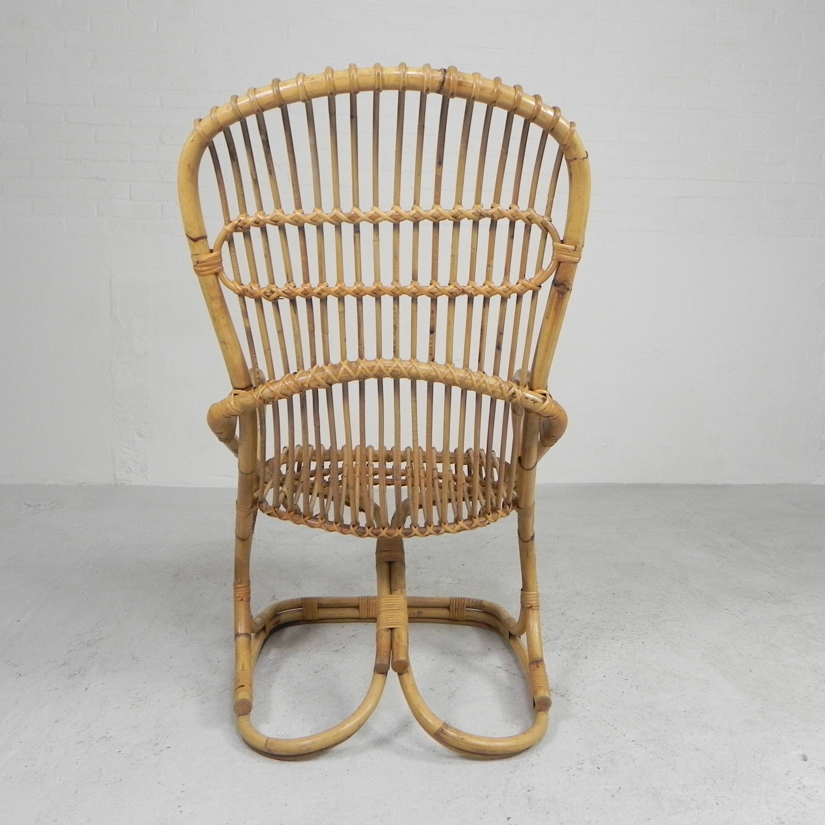 Bamboo armchair by Tito Agnoli, 1960s