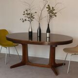 Scandinavian style oval table in central foot with extensions