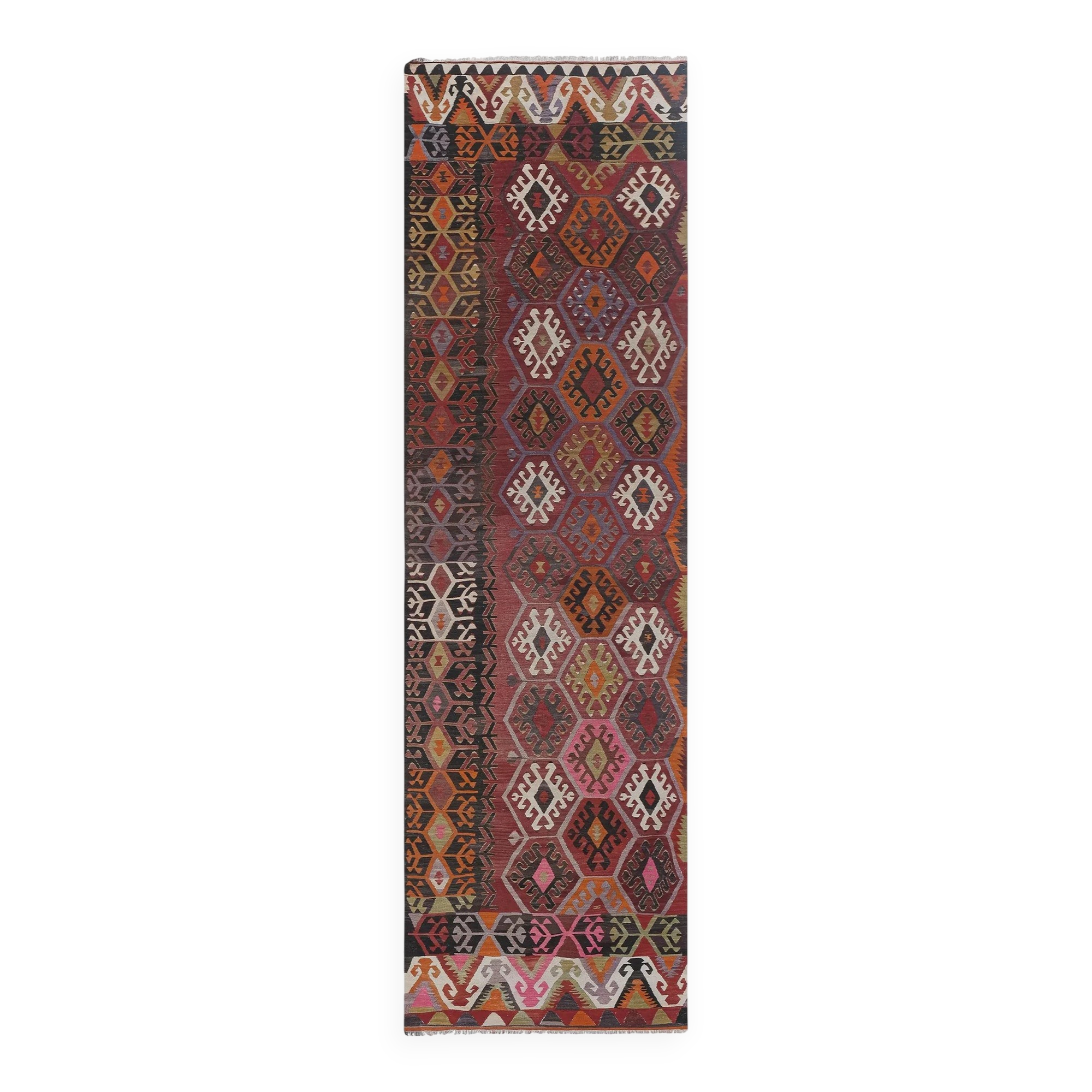 Vintage Turkish hallway rug 115x375 cm