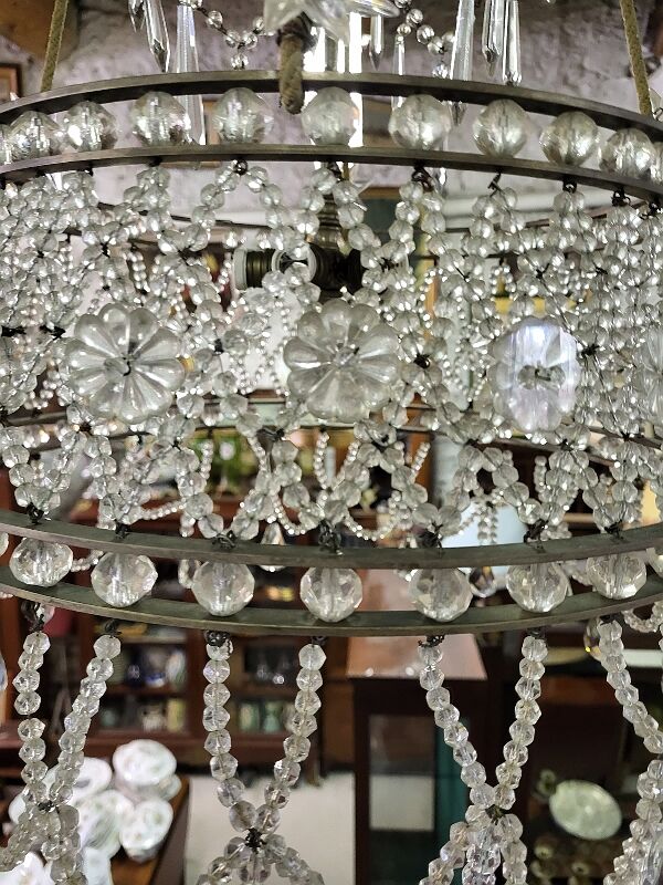 6-Light Funnel Pearl Tassel Chandelier