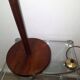 Rosewood mid century floor lamp with rattan shade, Sweden 1960s