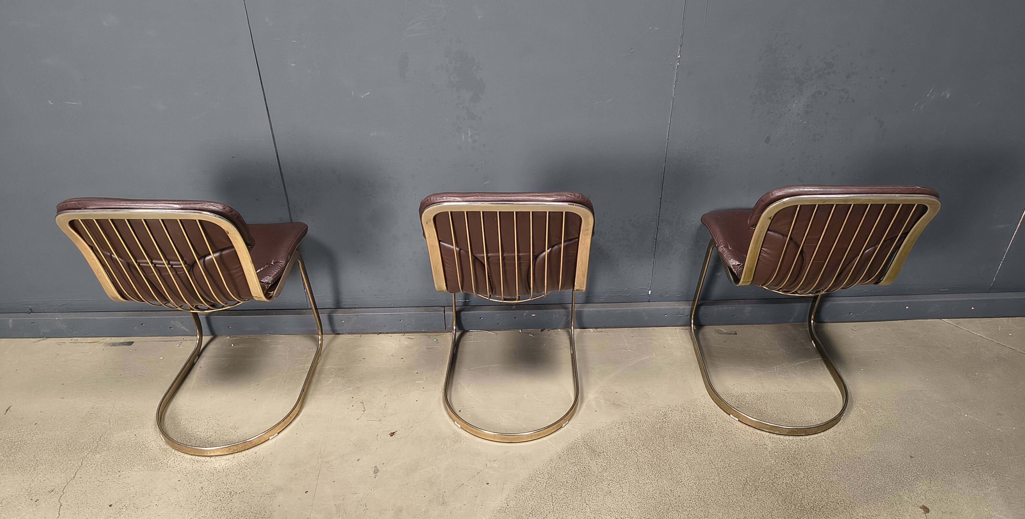 Chaises de salle à manger vintage par Cidue, ensemble de 6, années 1970.