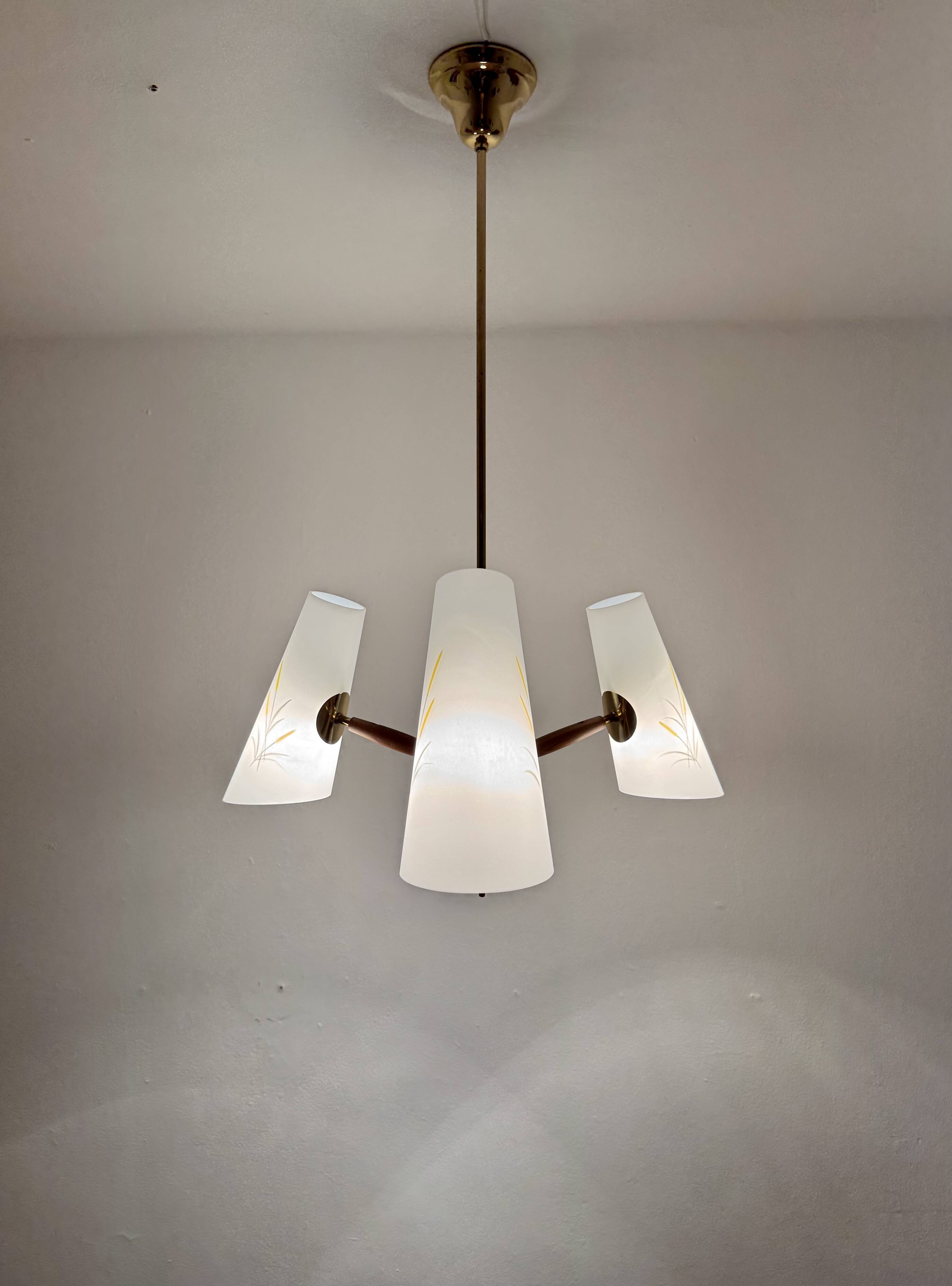 Brass Chandelier by Rupert Nikoll