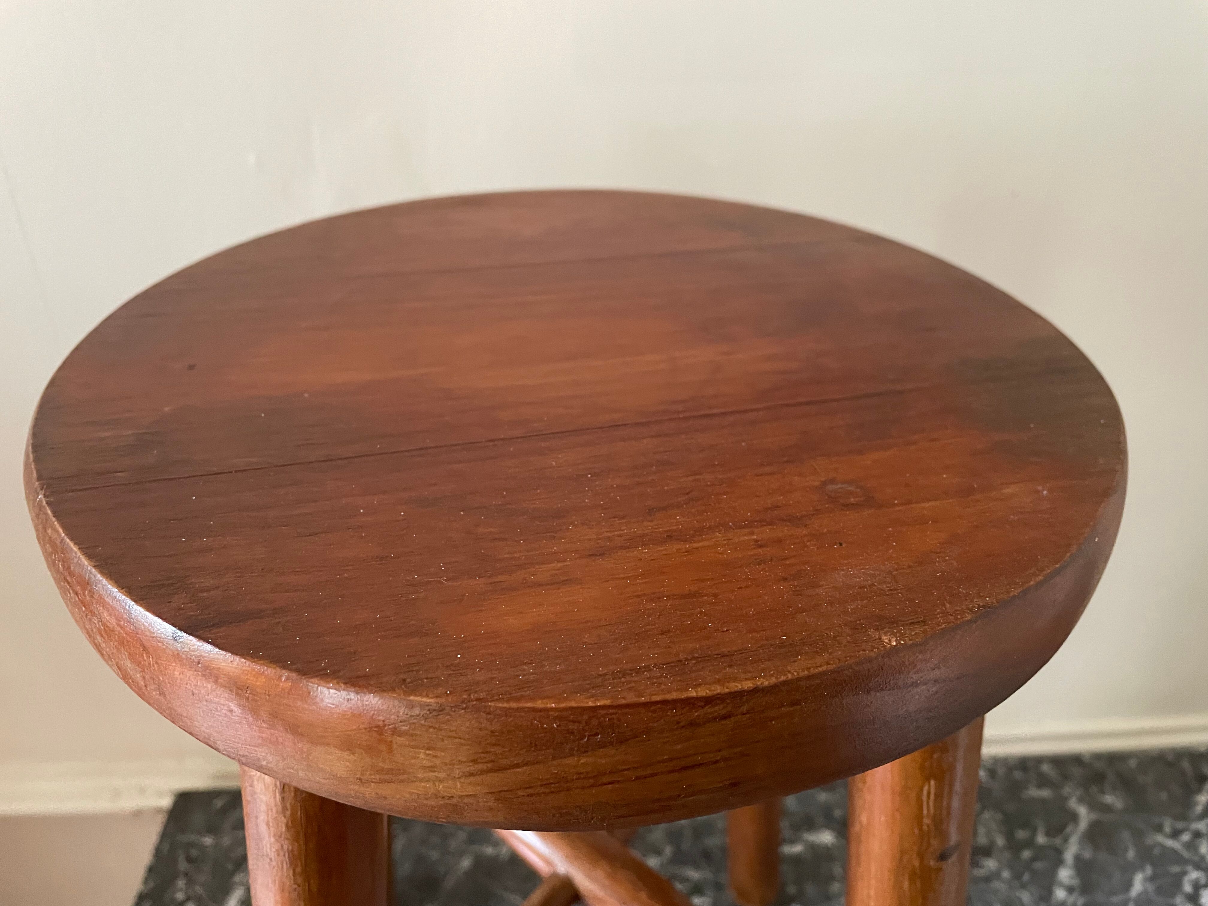 Varnished wooden stool