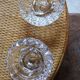 Pair of chiseled glass candlesticks Arc France