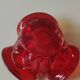 Murano Ashtray/Tray. Organic floral shape. Ruby red, 14cm.