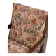 Fauteuil Art Nouveau en chêne et tapisserie florale, Belgique vers 1900