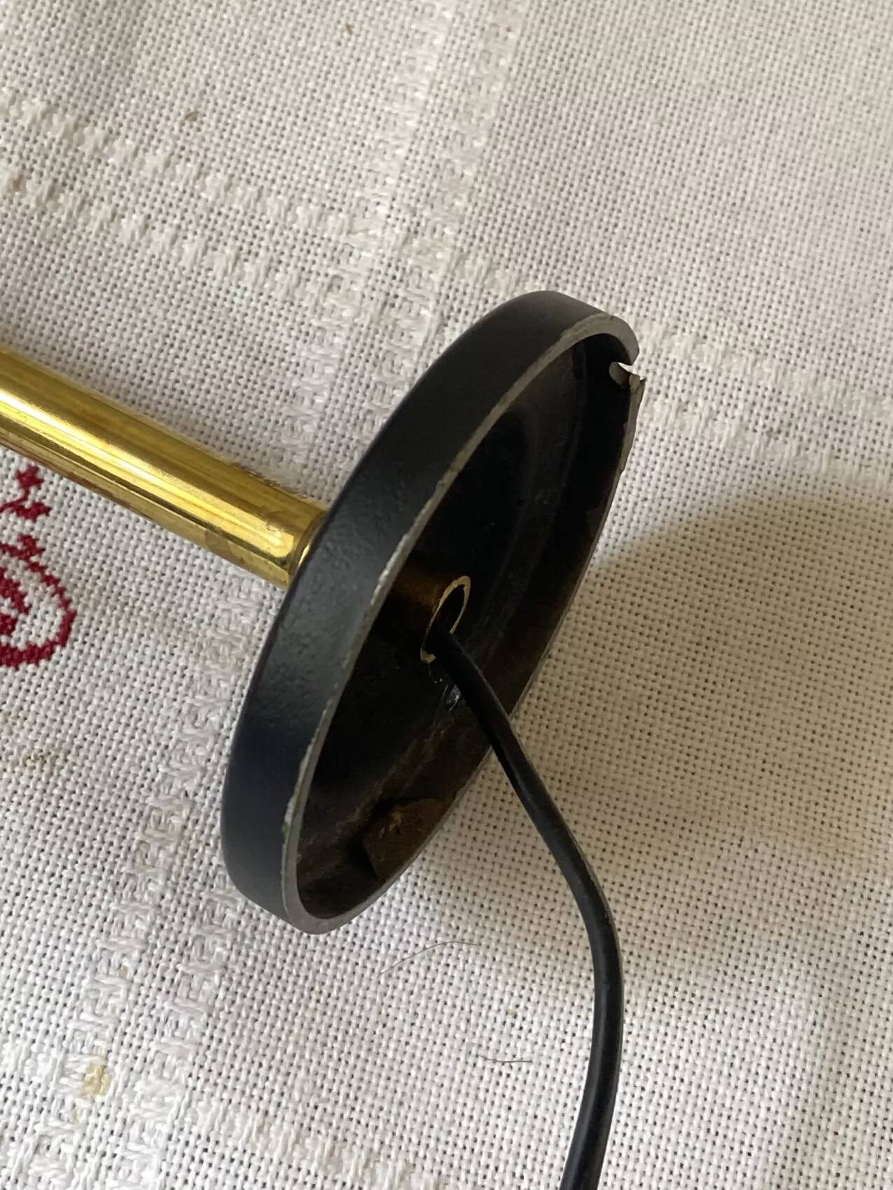 Vintage adjustable wall light – yellow metal and brass – 1960s