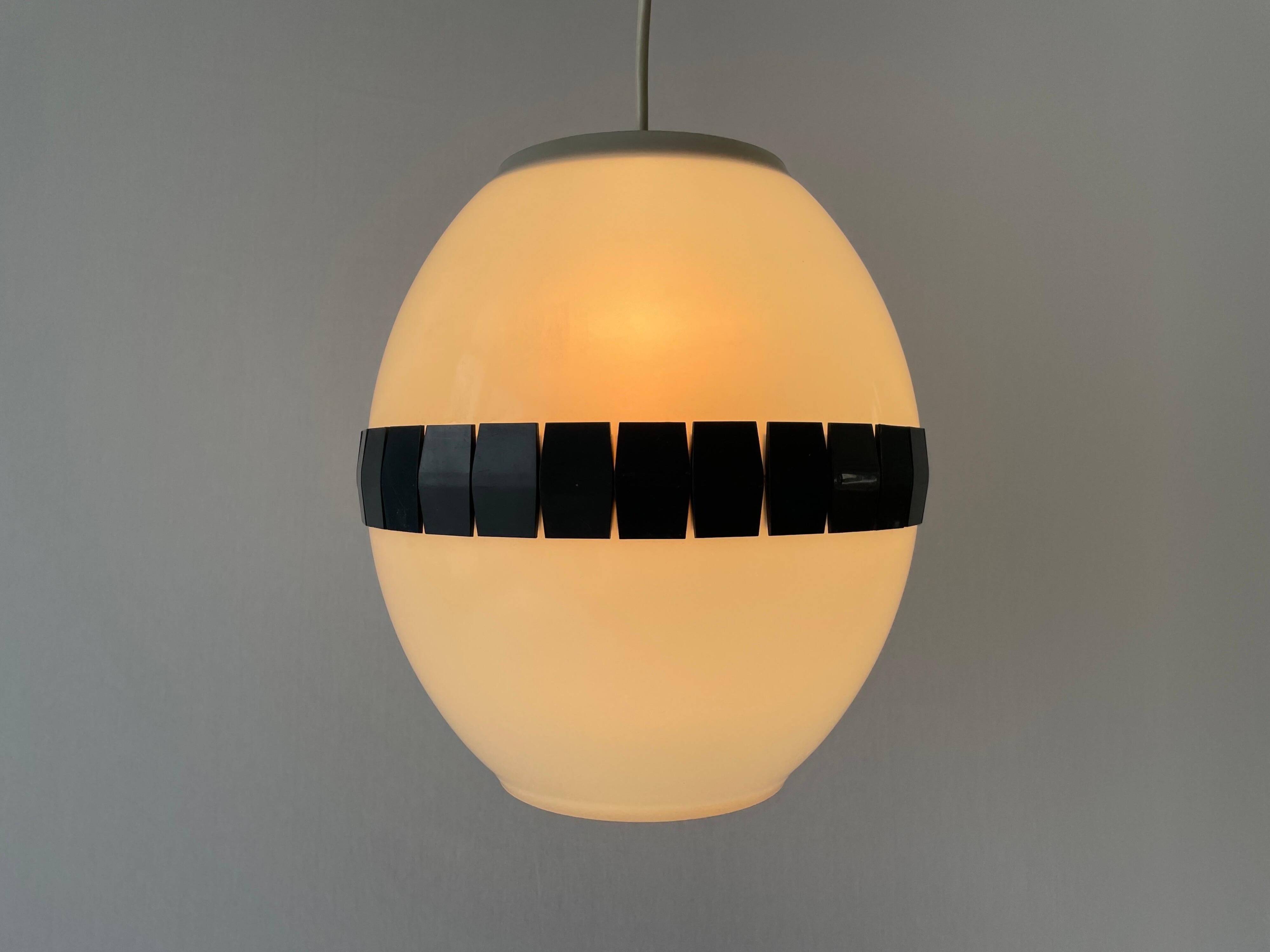 Plexiglass ceiling light in the shape of an egg, 1960s, Italy