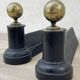 Chenets neoclassical cast iron and brass