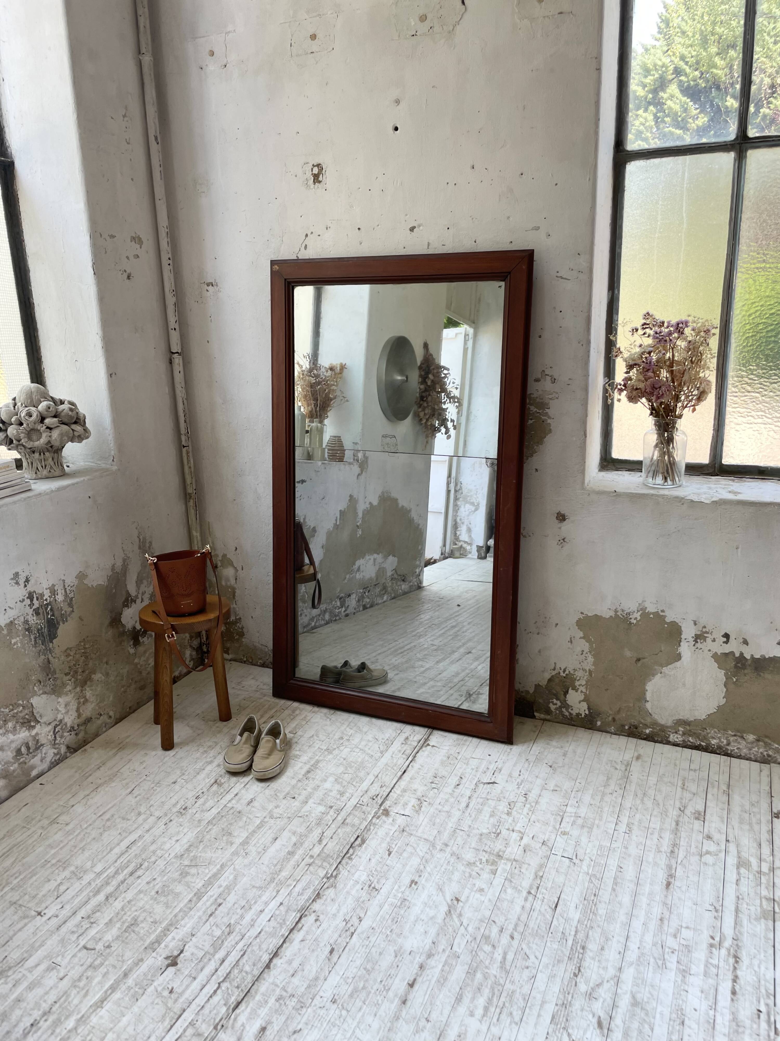 Late 19th century XL wooden mirror