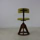 Fifties design working chair with stabilizing wooden ring base