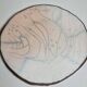 Raku ceramic presentation dish with abstract decoration, 31 cm