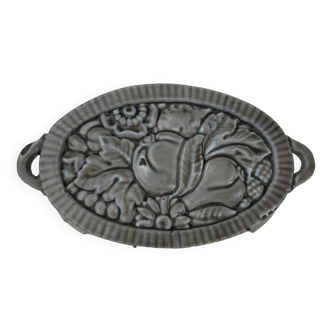 Dessous de plat en fonte émaillée grise époque Art Déco