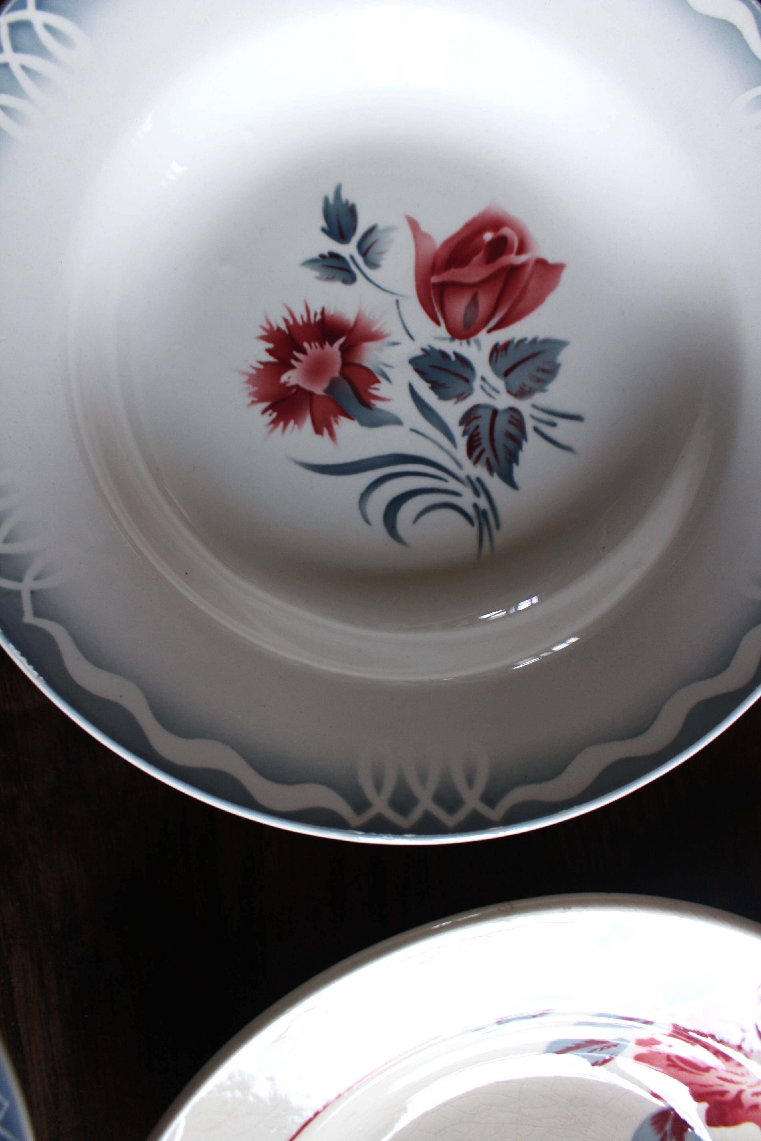 6 Art Deco deep plates Marinette Juliette Digoin Sarreguemines Badonv