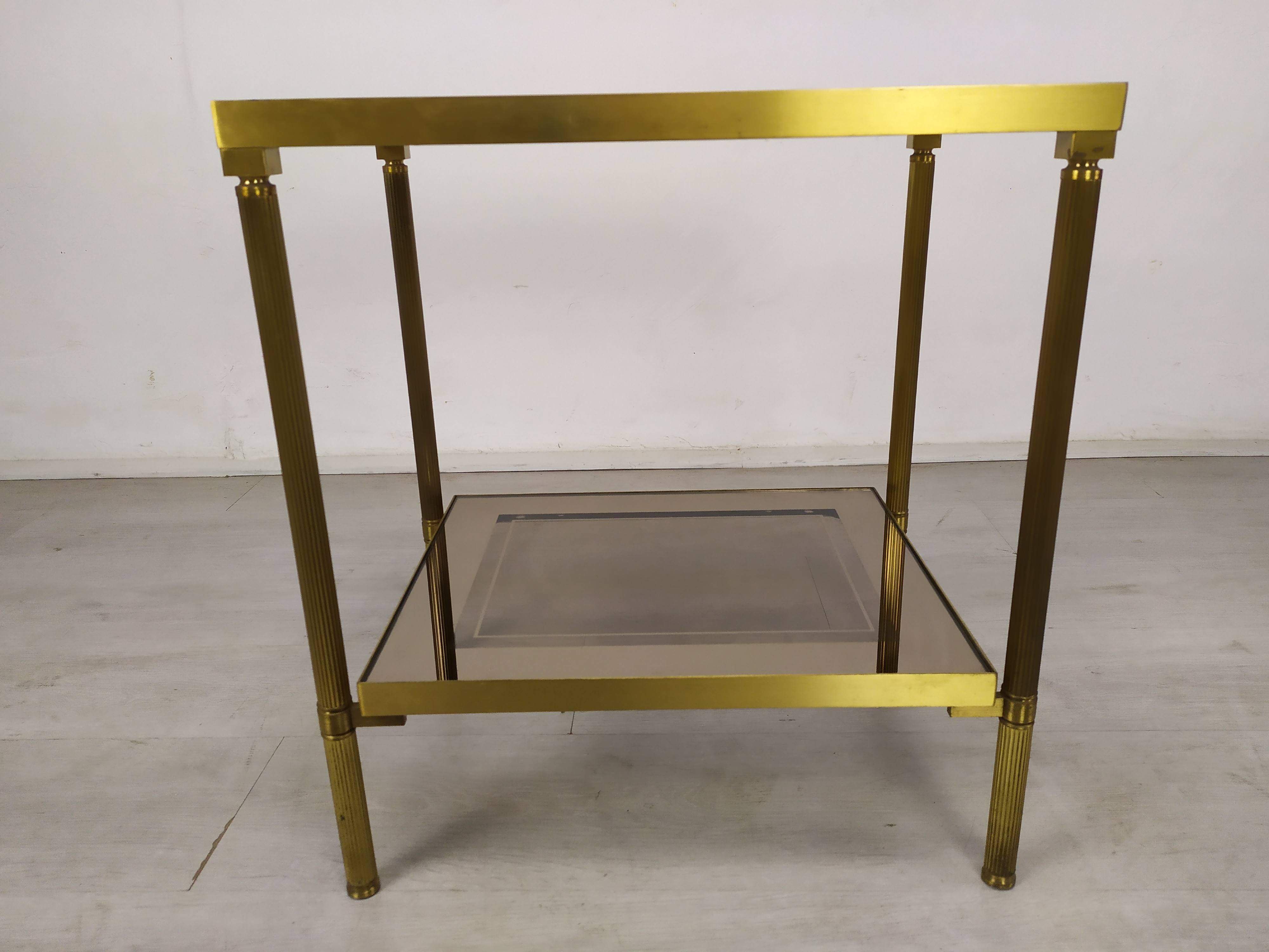 Golden brass sofa end