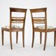 Pair of 1950s Czechoslovakian Refurbished Walnut Side Chairs in Floral Fabr