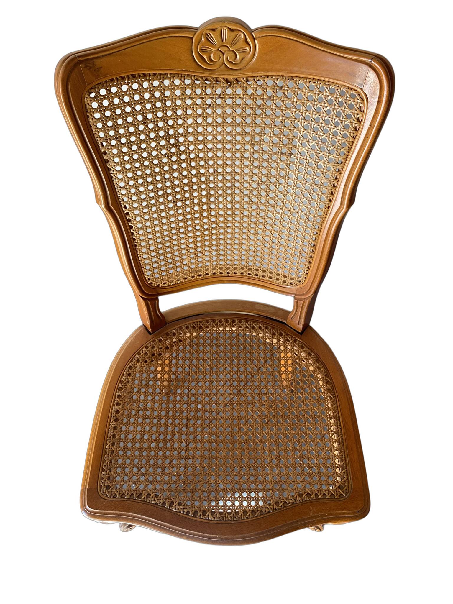 Pair of Louis XV style chairs - Rattan cane seat