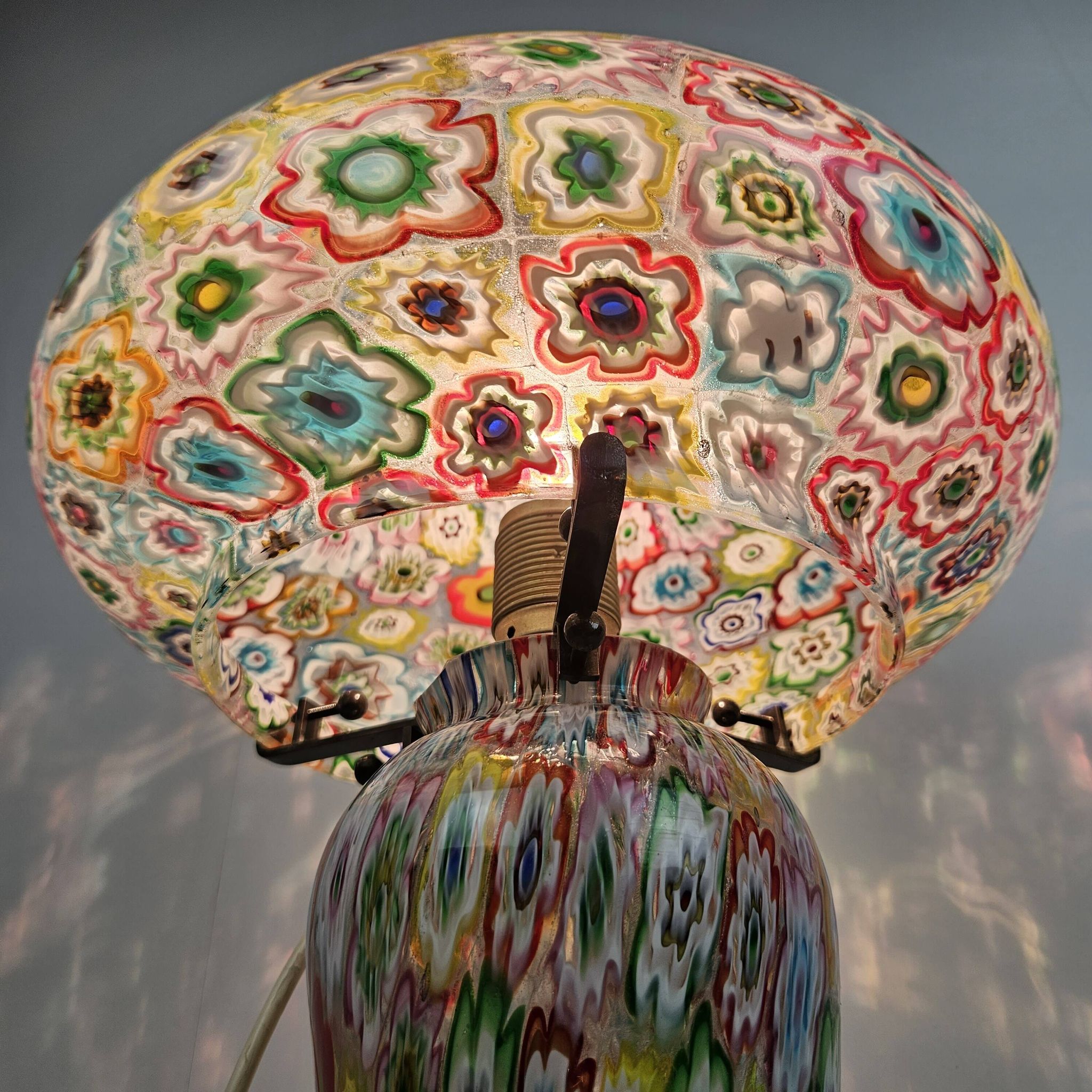 Fratelli Toso "Millefiore" Table Lamp in Murano Glass, Italy 1950's
