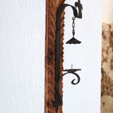 Wall candle holder in wood and metal, 1960s