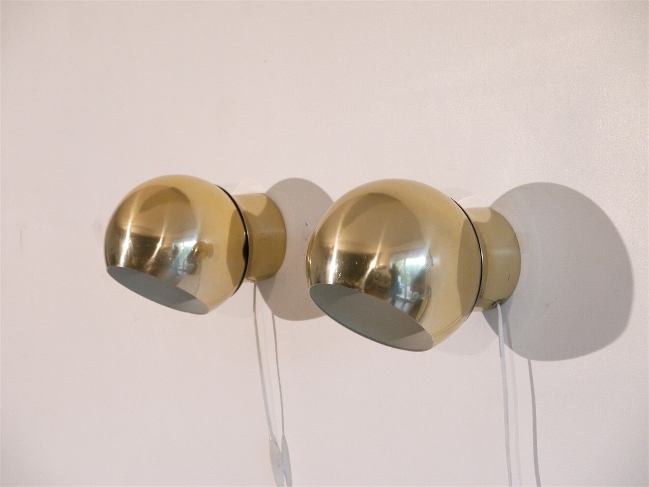 Pair of vintage Scandinavian brass sconces 1970